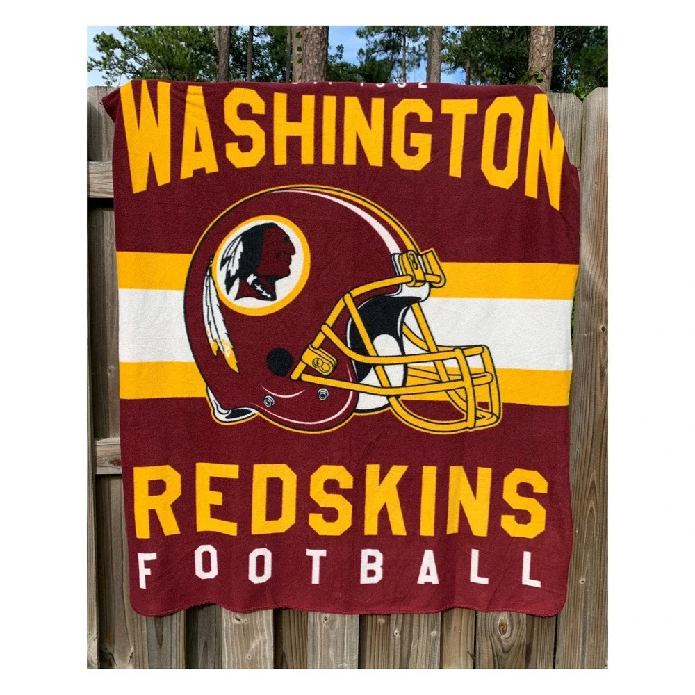 Vintage Washington Redskins Fleece Blanket Unisex 49x58 Old Logo NFL Football